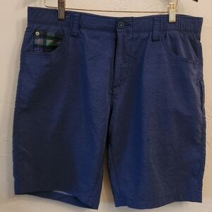 William Murray Golf Blue Flat Front Shorts